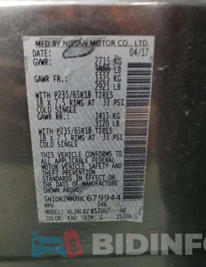 5N1DR2MMXHC679944 Photo# 13