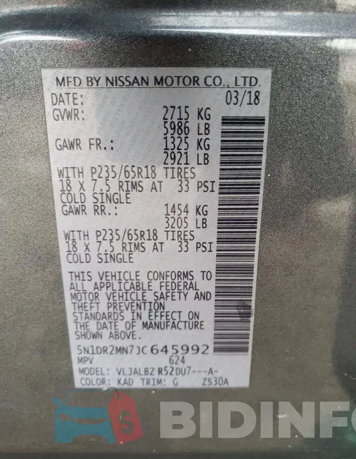 5N1DR2MN7JC645992 Photo# 14
