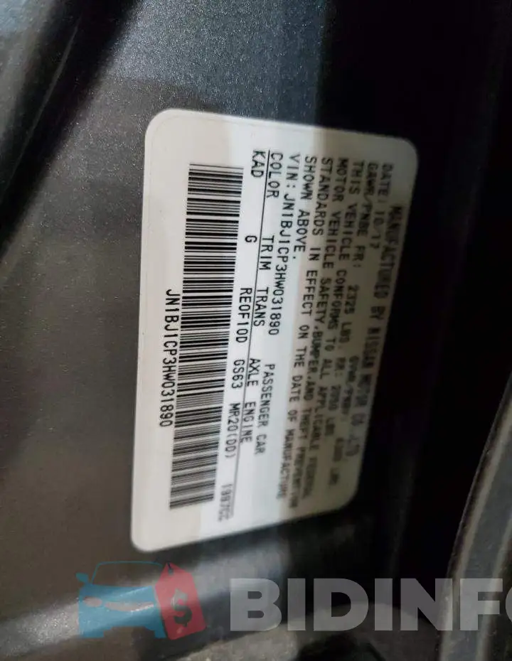 JN1BJ1CP3HW031890 Photo# 13