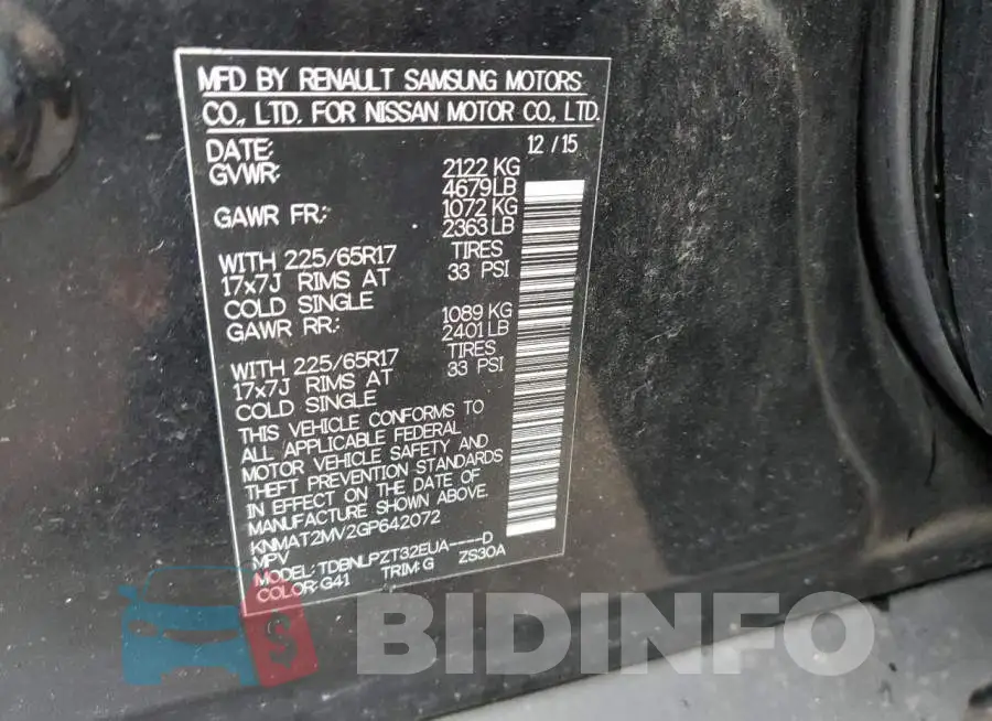 KNMAT2MV2GP642072 Photo# 12