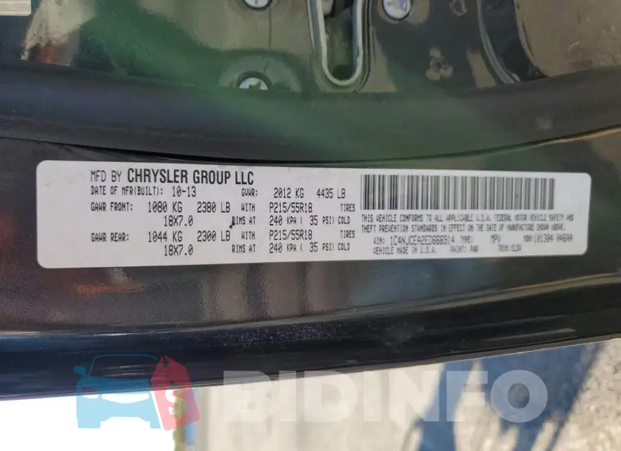 1C4NJCEA2ED666914 Photo# 10