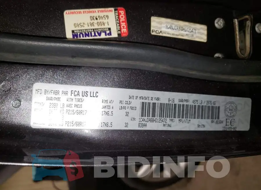 1C4NJDAB8HD125472 Photo# 13