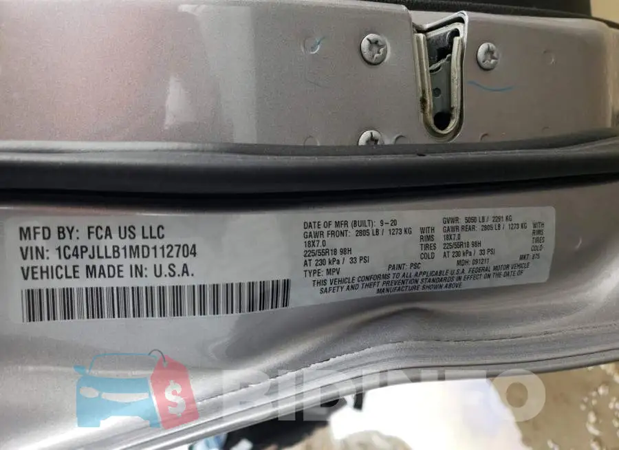 1C4PJLLB1MD112704 Photo# 13