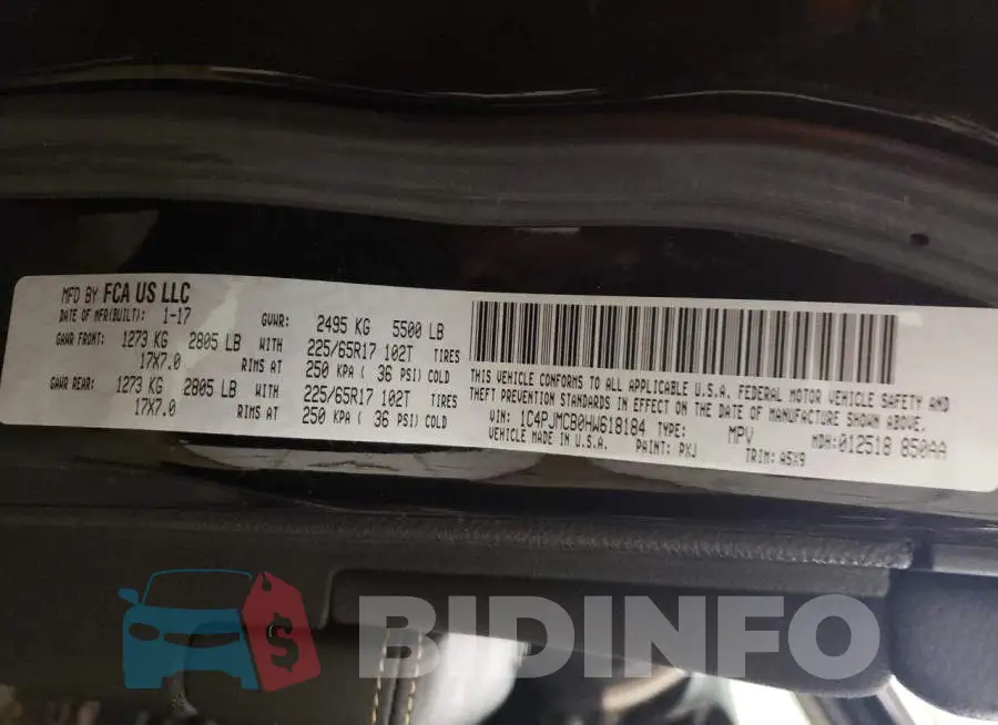 1C4PJMCB0HW618184 Photo# 13