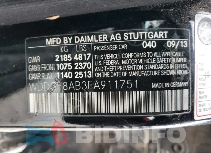 WDDGF8AB3EA911751 Photo# 12