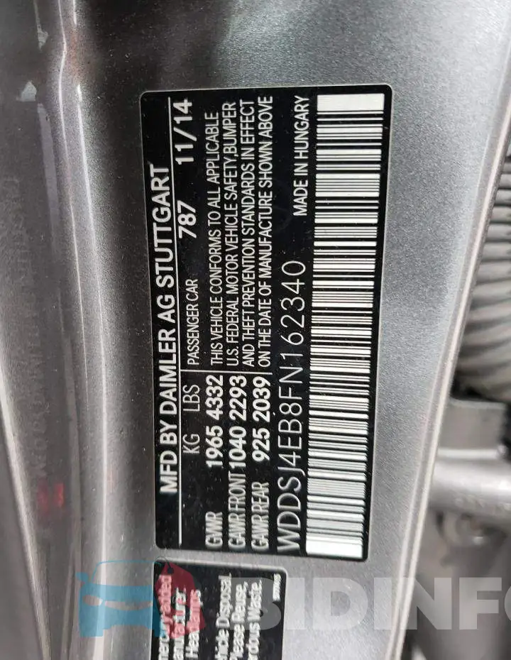 WDDSJ4EB8FN162340 Photo# 10