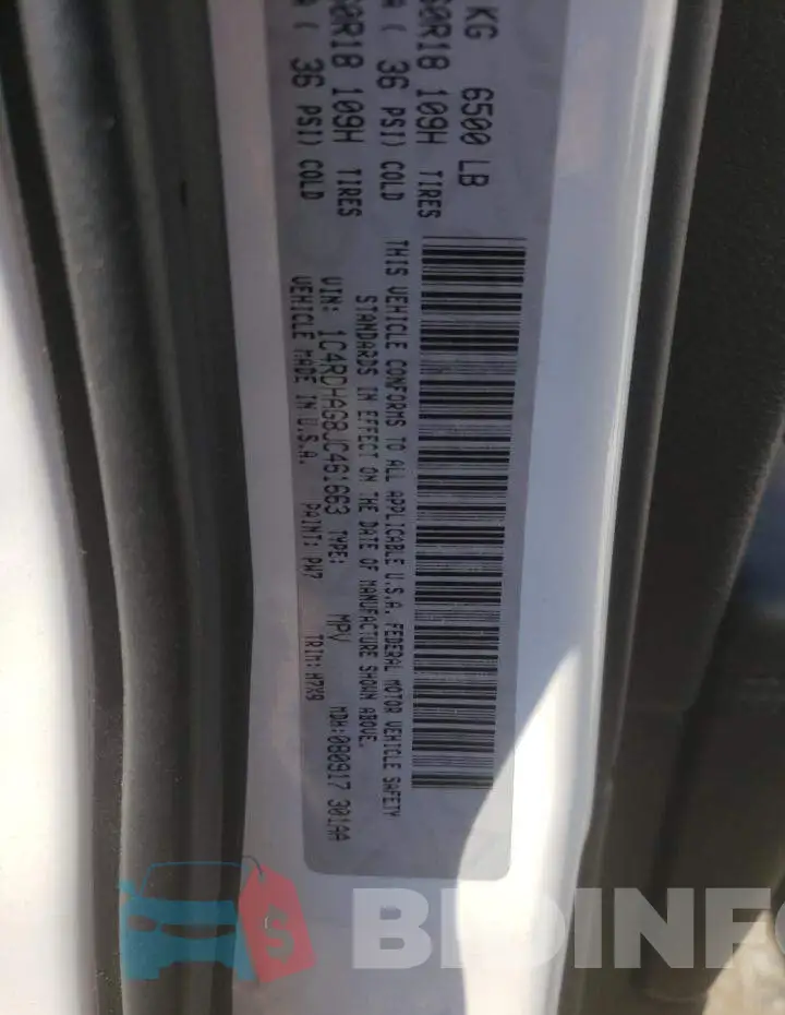 1C4RDHAG8JC461663 Photo# 10