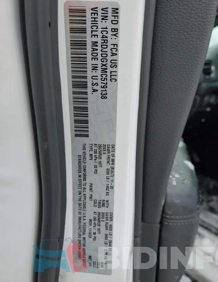 1C4RDJDGXMC579138 Photo# 13