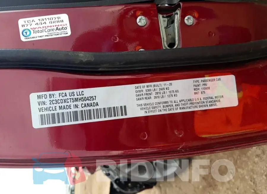 2C3CDXCT5MH504257 Photo# 10