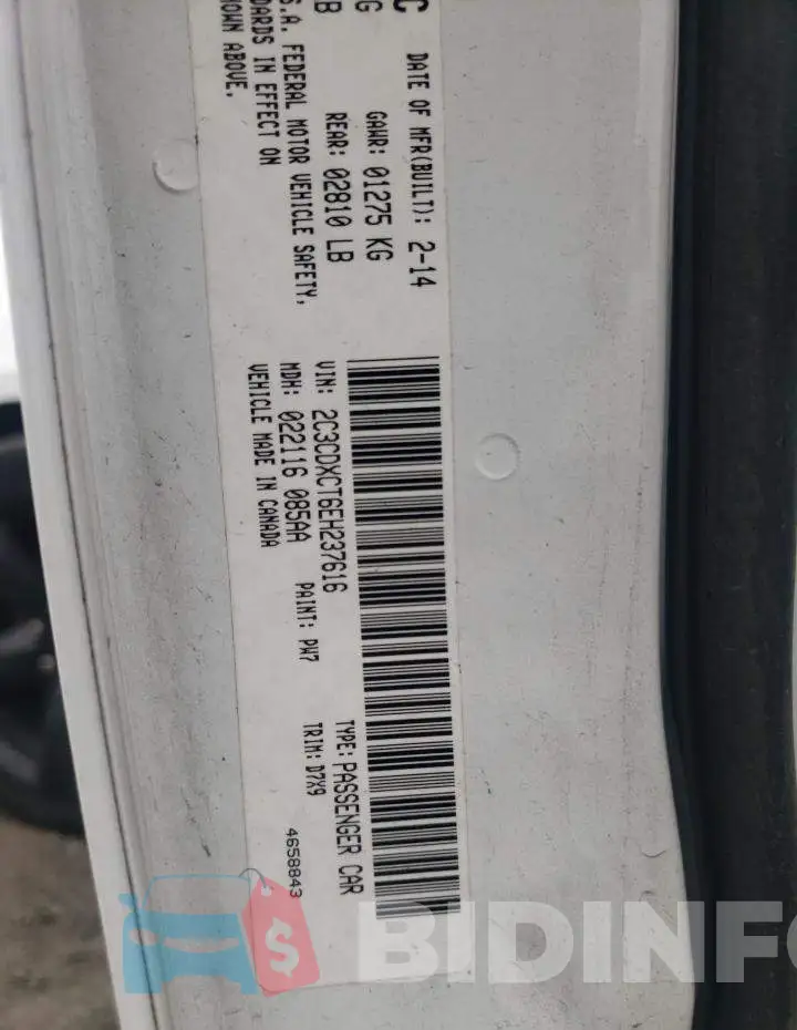 2C3CDXCT6EH237616 Photo# 12