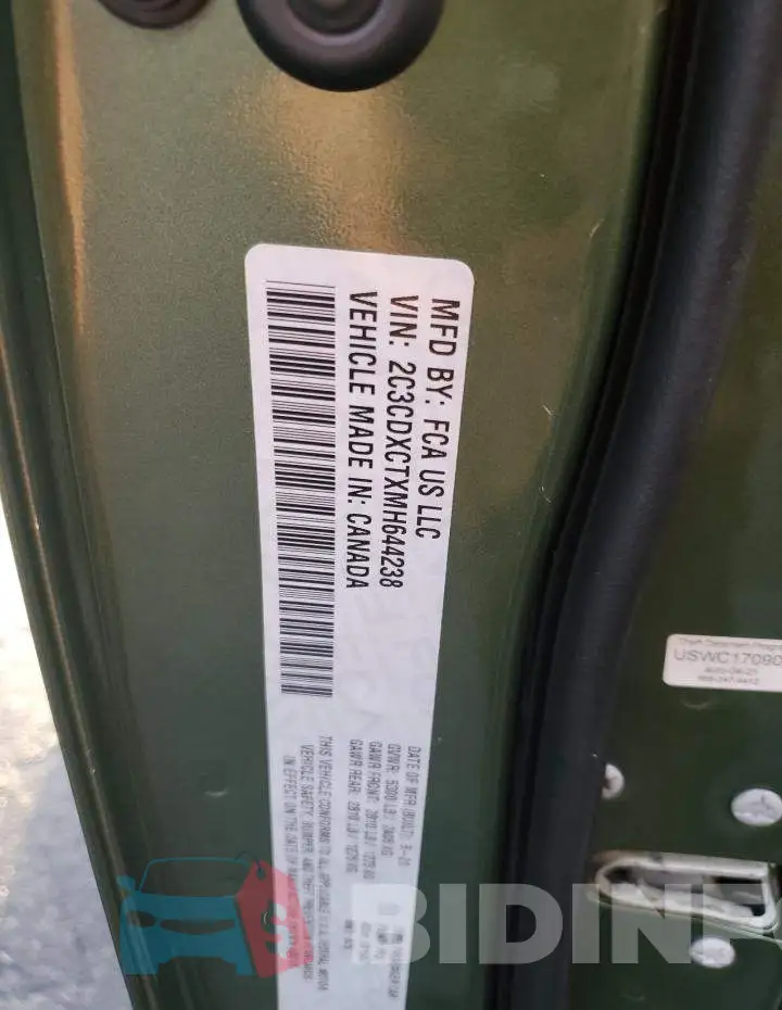 2C3CDXCTXMH644238 Photo# 12