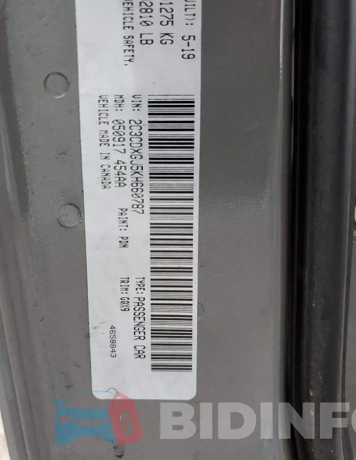 2C3CDXGJ5KH660787 Photo# 12