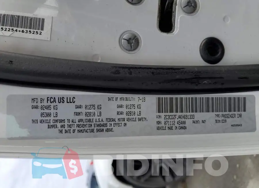 2C3CDZFJ4KH691333 Photo# 12