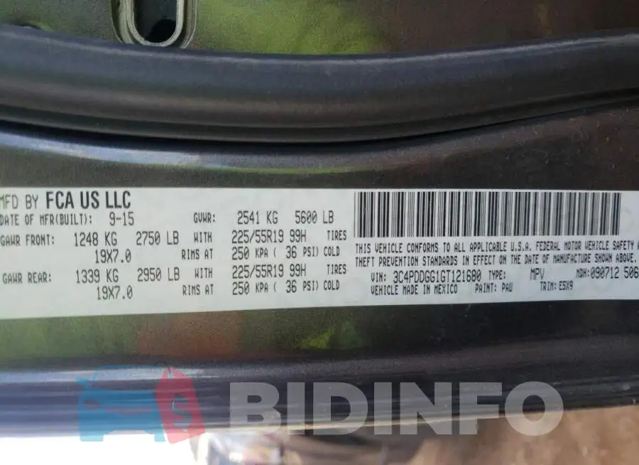 3C4PDDGG1GT121680 Photo# 10