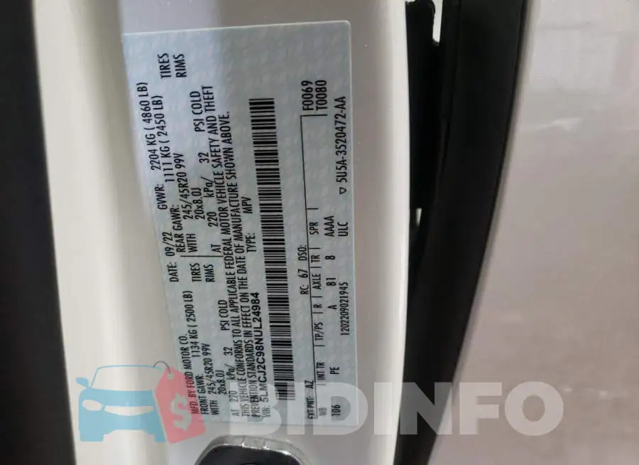 5LMCJ2C98NUL24984 Photo# 14