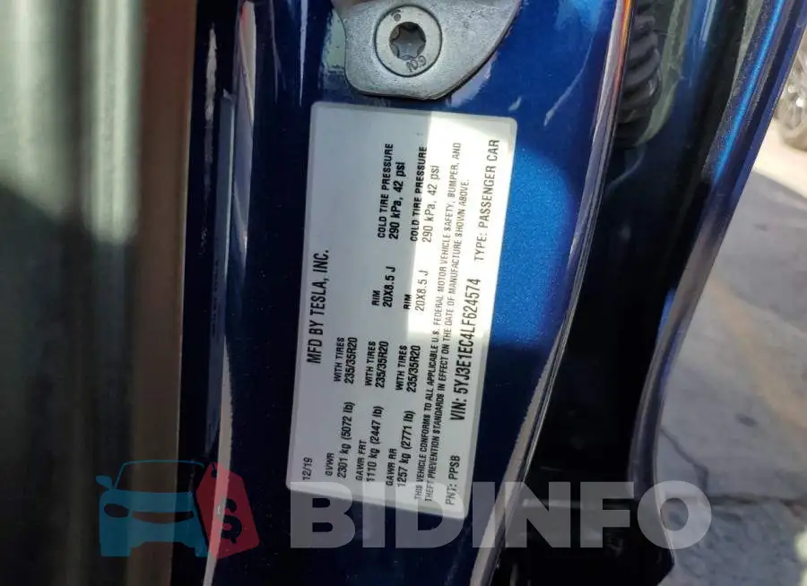 5YJ3E1EC4LF624574 Photo# 12