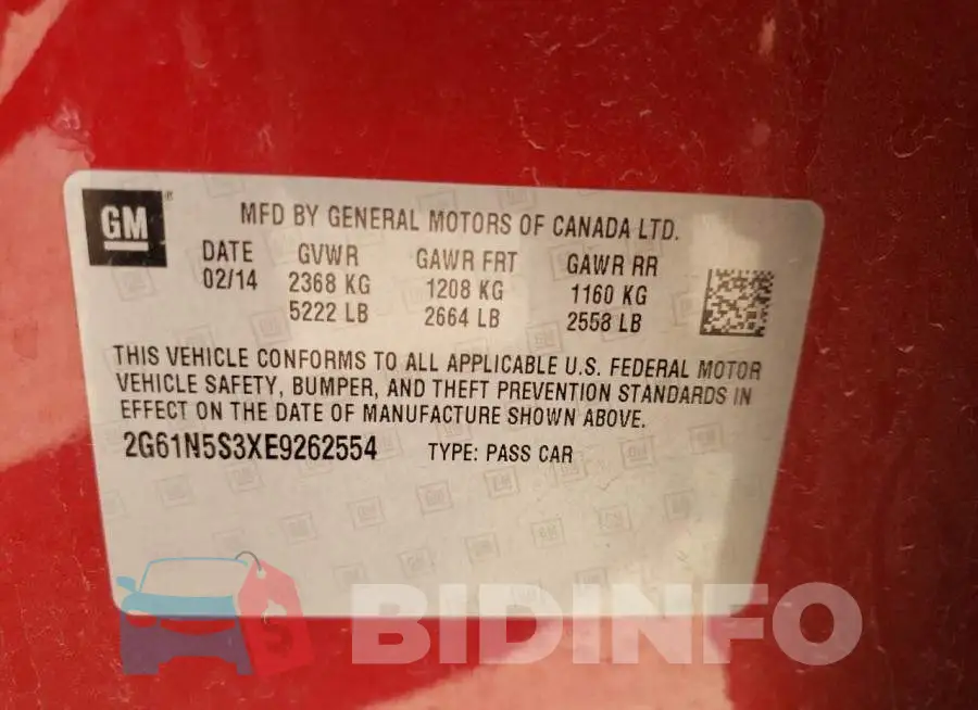 2G61N5S3XE9262554 Photo# 10