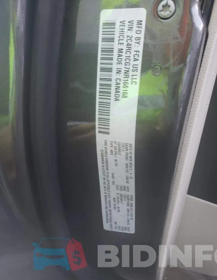 2C4RC1CG7NR166168 Photo# 13