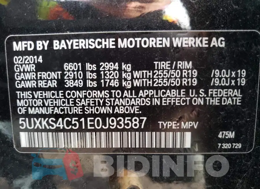 5UXKS4C51E0J93587 Photo# 13