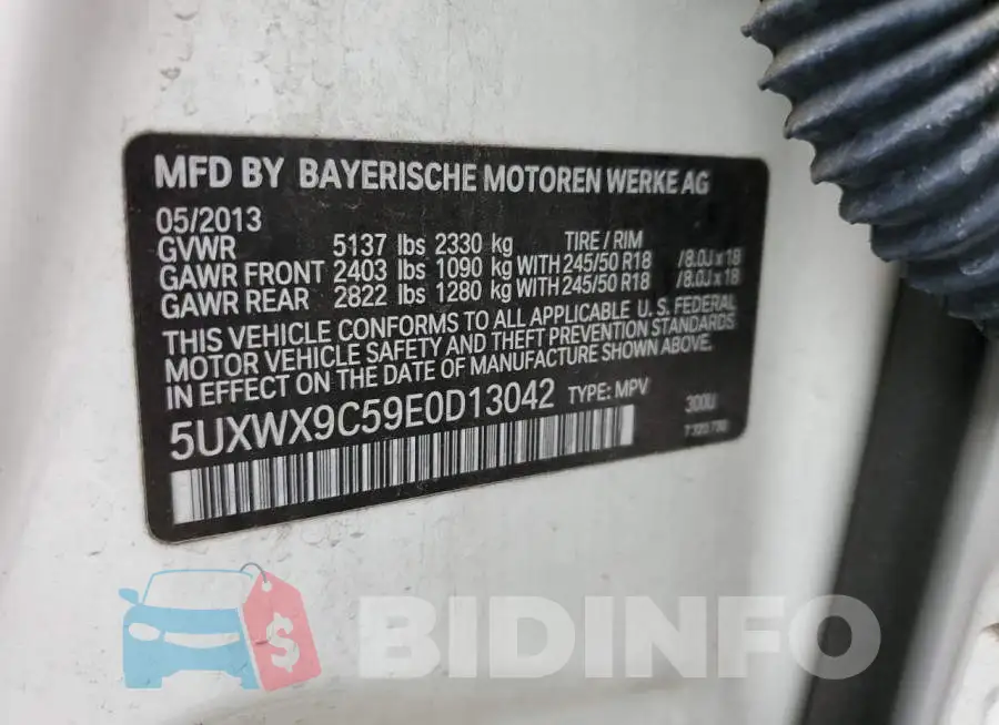5UXWX9C59E0D13042 Photo# 10