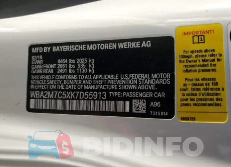 WBA2M7C5XK7D55913 Photo# 10