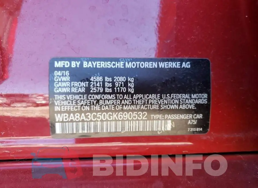 WBA8A3C50GK690532 Photo# 12