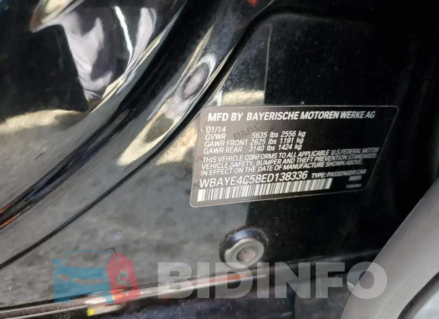 WBAYE4C58ED138336 Photo# 10