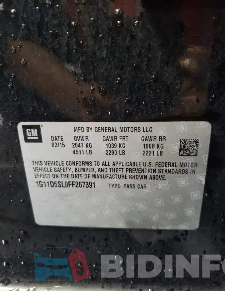 1G11D5SL9FF267391 Photo# 10