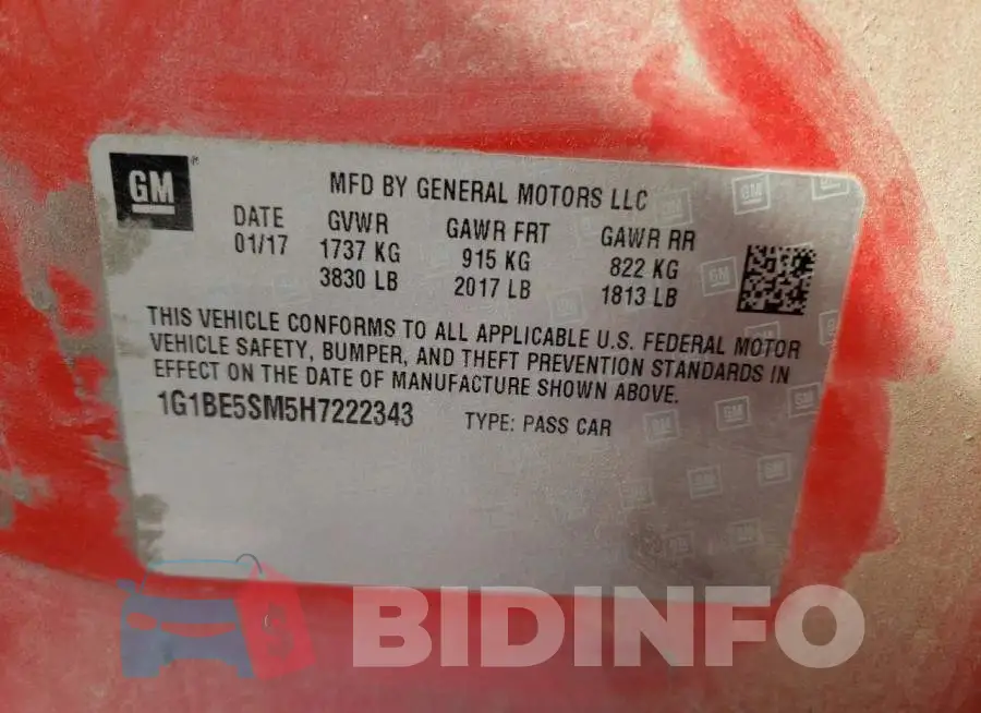 1G1BE5SM5H7222343 Photo# 12