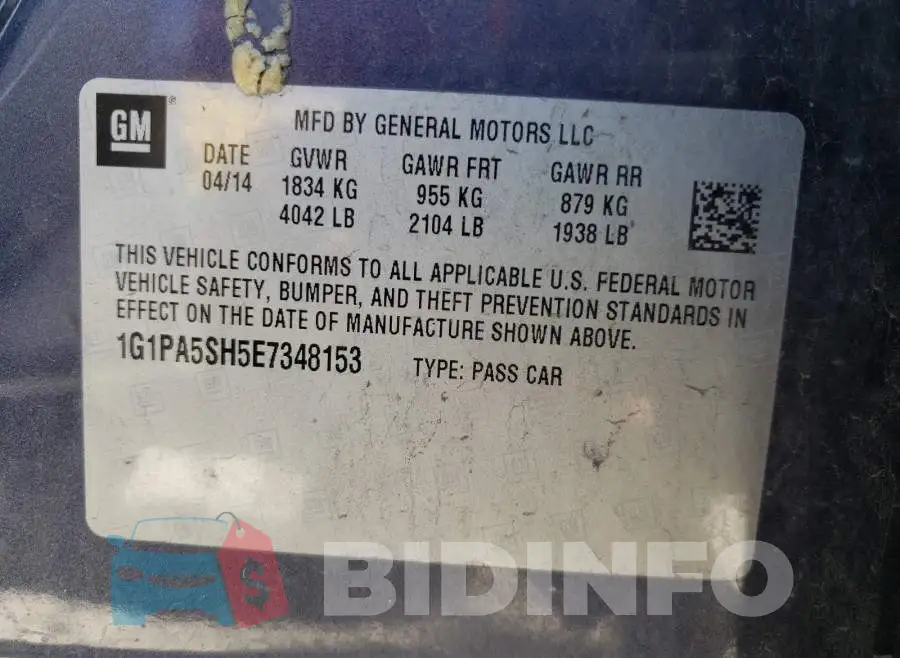 1G1PA5SH5E7348153 Photo# 10
