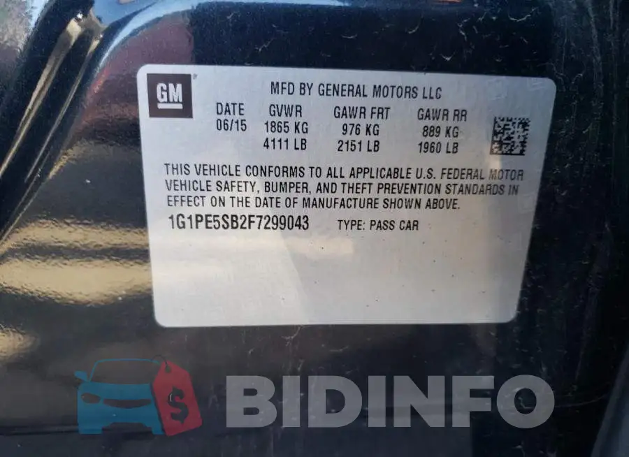 1G1PE5SB2F7299043 Photo# 12