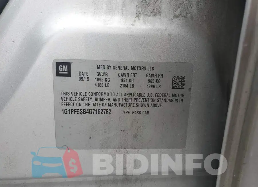 1G1PF5SB4G7162782 Photo# 10