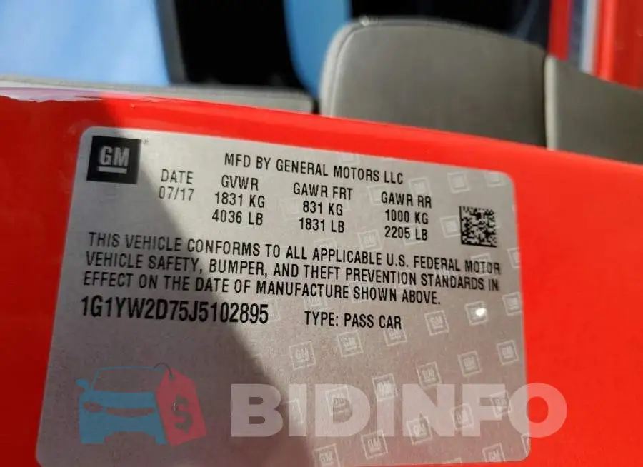1G1YW2D75J5102895 Photo# 12