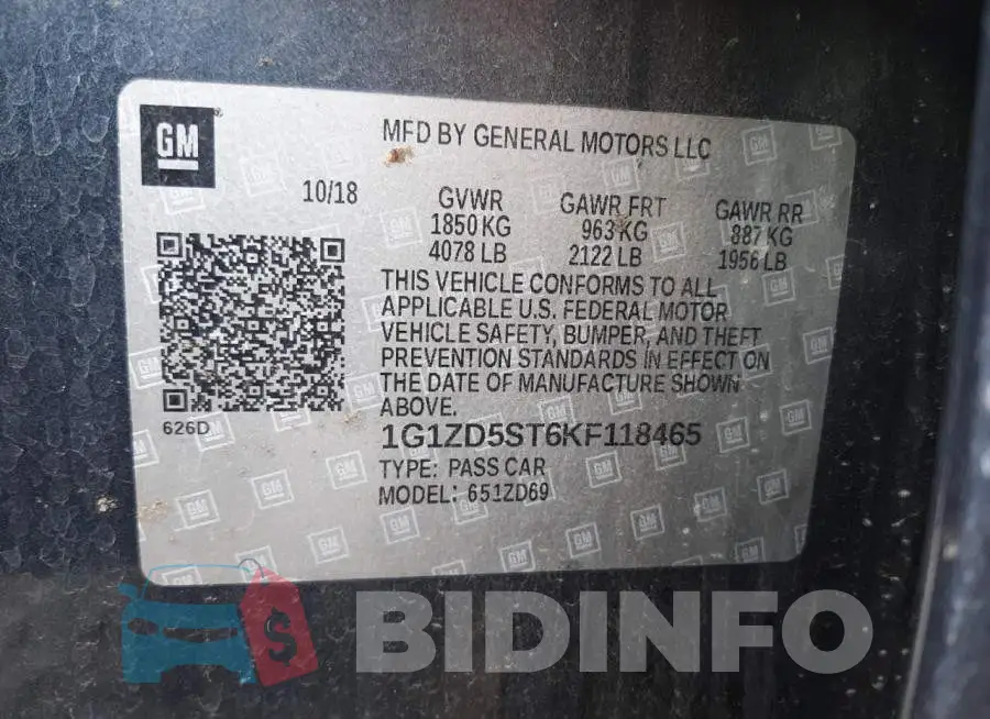 1G1ZD5ST6KF118465 Photo# 10