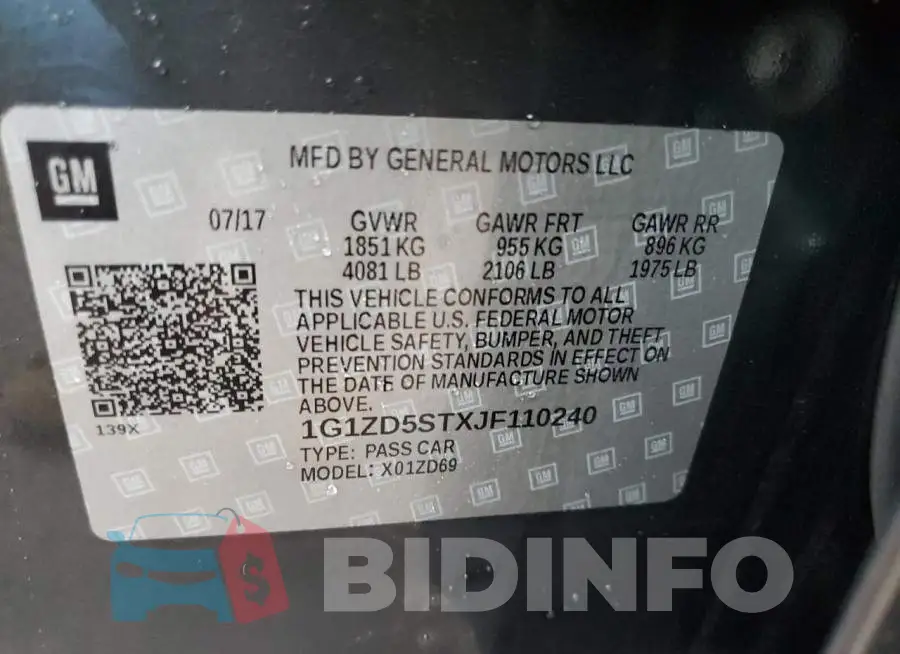 1G1ZD5STXJF110240 Photo# 12