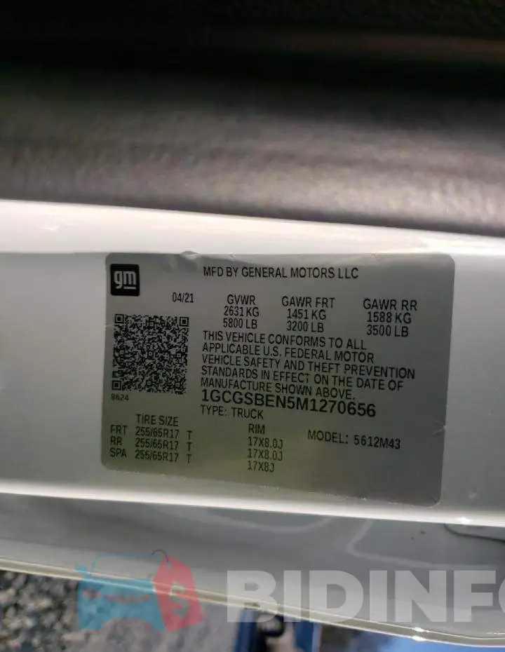 1GCGSBEN5M1270656 Photo# 12