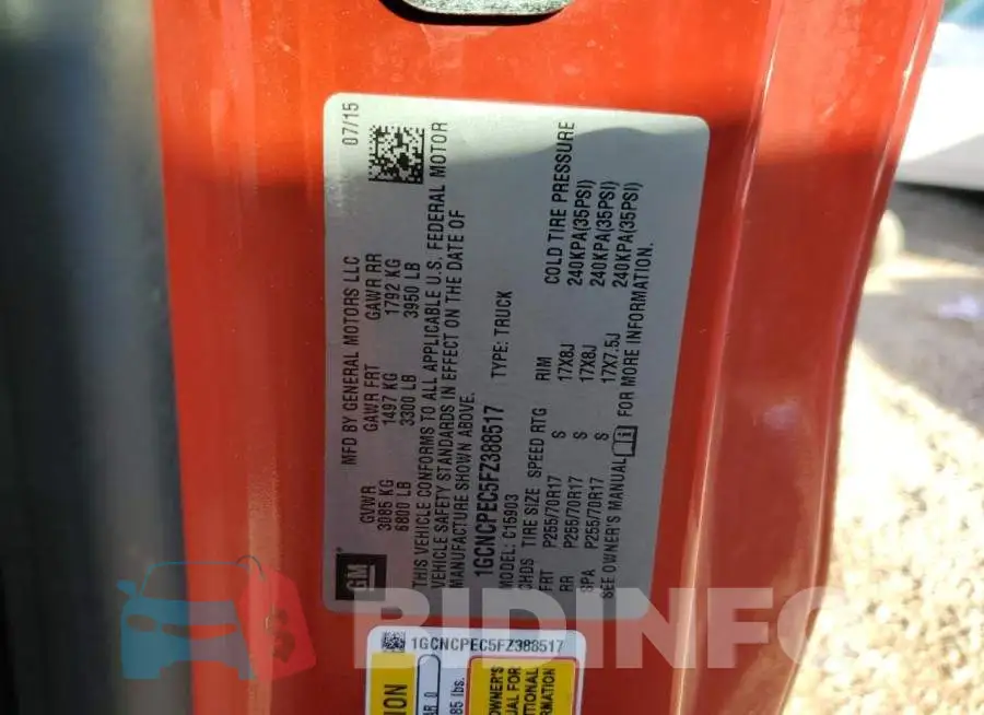 1GCNCPEC5FZ388517 Photo# 12