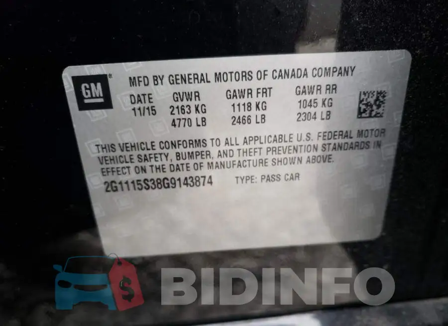 2G1115S38G9143874 Photo# 12