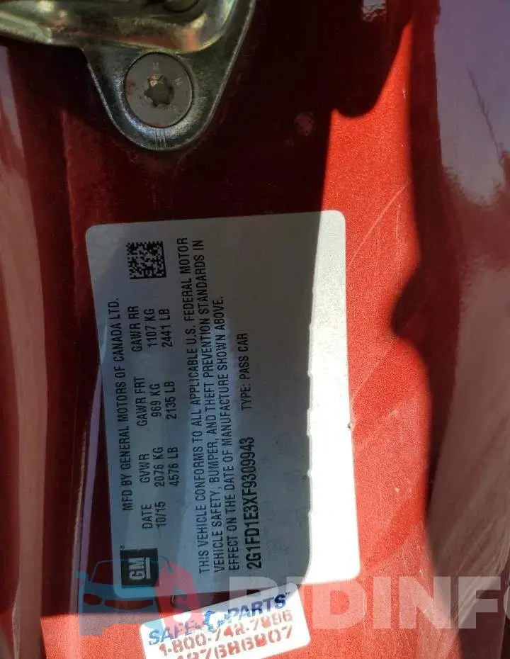 2G1FD1E3XF9309943 Photo# 10