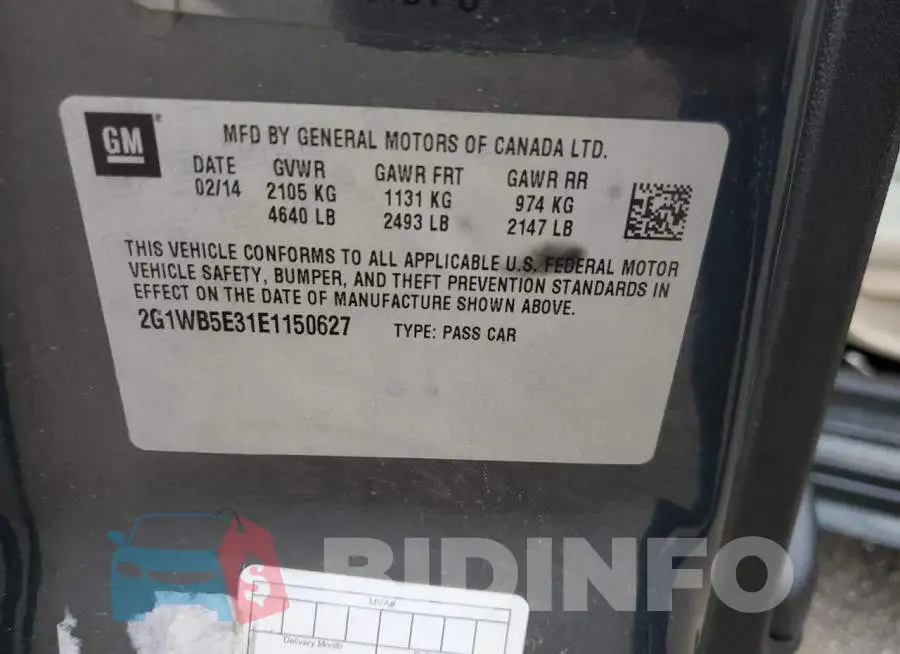 2G1WB5E31E1150627 Photo# 10