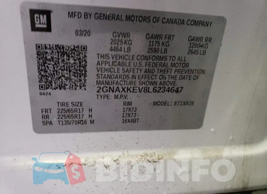 2GNAXKEV8L6234647 Photo# 10
