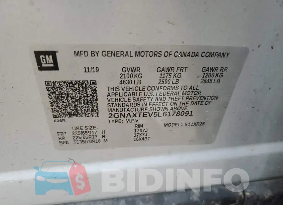2GNAXTEV5L6178091 Photo# 13