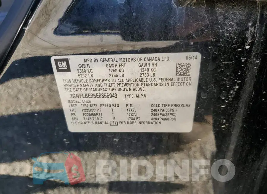 2GNFLBE35E6356949 Photo# 13