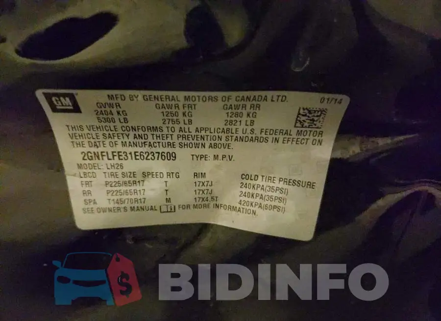 2GNFLFE31E6237609 Photo# 12