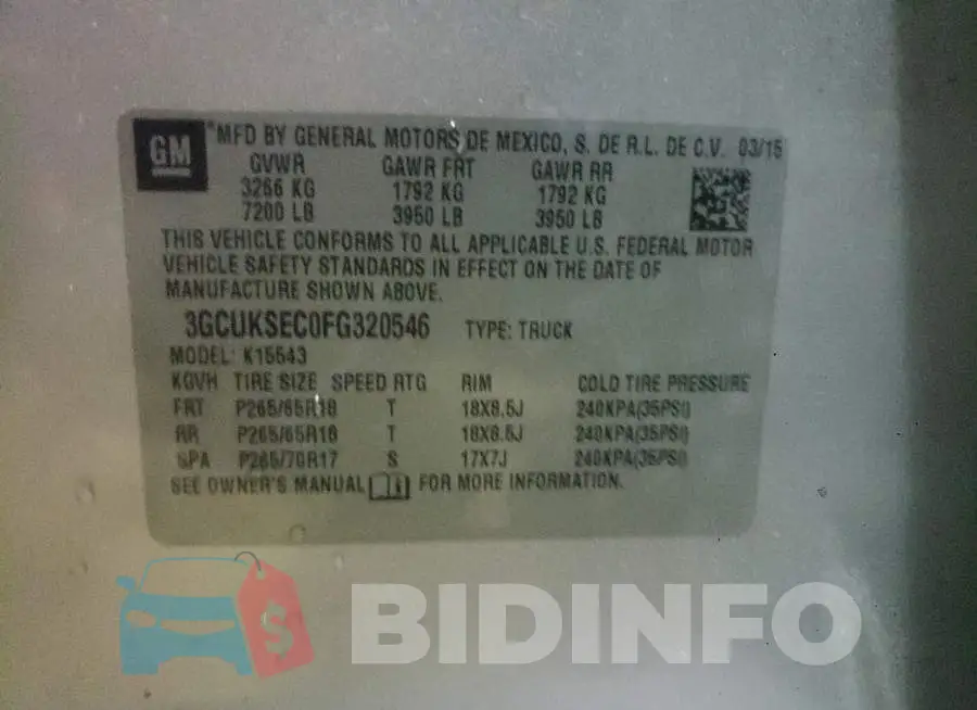 3GCUKSEC0FG320546 Photo# 12