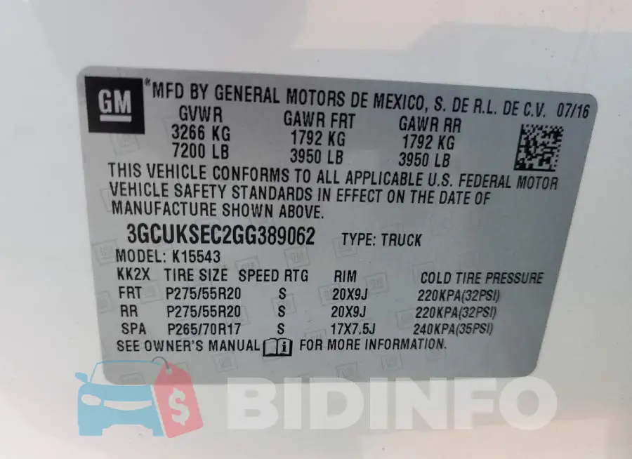 3GCUKSEC2GG389062 Photo# 10