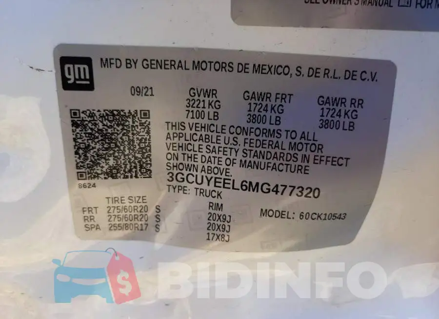 3GCUYEEL6MG477320 Photo# 12