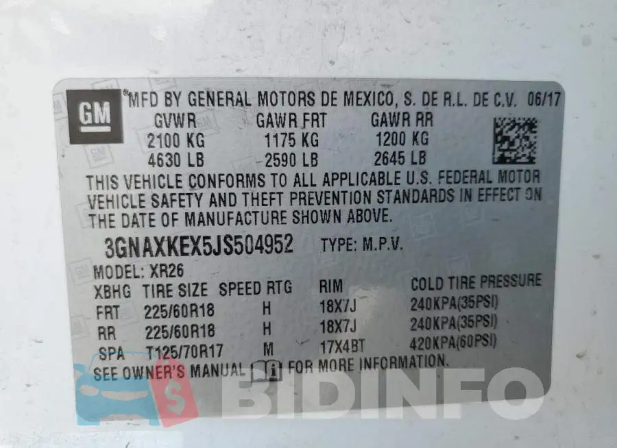 3GNAXKEX5JS504952 Photo# 10