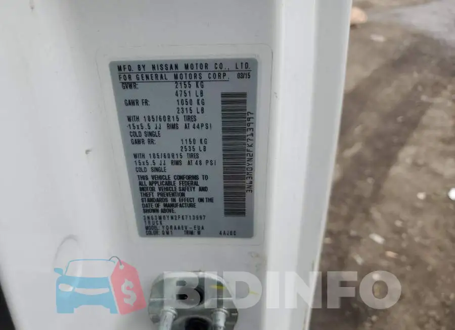 3N63M0YN2FK713997 Photo# 13