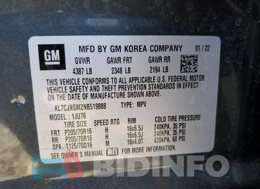 KL7CJNSM2NB519888 Photo# 10